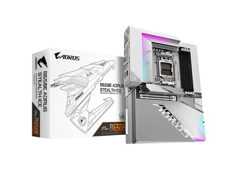 Материнская плата Gigabyte B650e Aorus Stealth Ice, Socket AM5, AMD B650, ATX, RTL