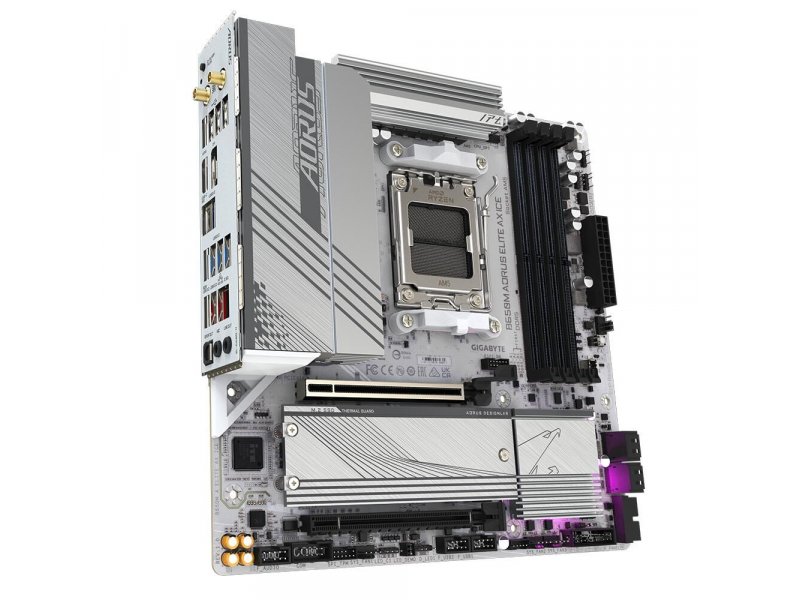 Материнская плата Gigabyte B650m Aorus Elite Ax Ice, Socket AM5, AMD B650, mATX, RTL
