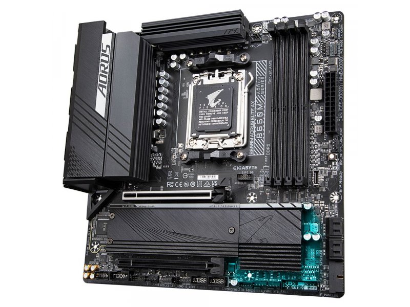 Материнская плата Gigabyte B650m Aorus Elite Ax, Socket AM5, AMD B650, mATX, RTL