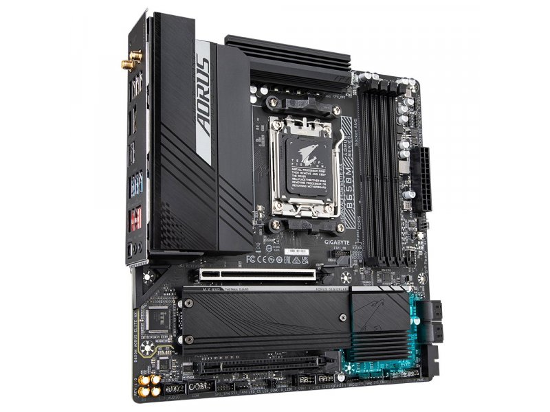 Материнская плата Gigabyte B650m Aorus Elite Ax, Socket AM5, AMD B650, mATX, RTL