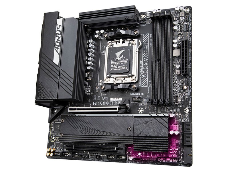 Материнская плата Gigabyte B650m Aorus Elite, Socket AM5, AMD B650, mATX, RTL