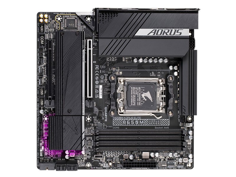 Материнская плата Gigabyte B650m Aorus Elite, Socket AM5, AMD B650, mATX, RTL