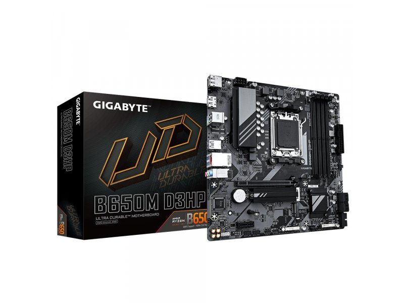 Материнская плата Gigabyte B650M D3HP, Socket AM5, AMD B650, mATX, RTL Материнская плата Gigabyte B650M D3HP, Socket AM5, AMD B650, mATX, RTL