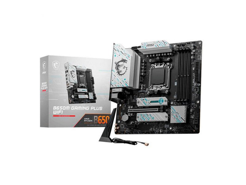 Материнская плата Gigabyte B650M Gaming Plus Wifi, Socket AM5, AMD B650, mATX, RTL