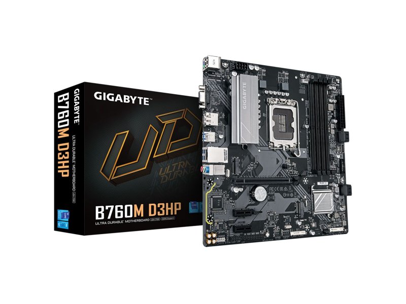 Материнская плата Gigabyte B760M D3HP, Socket LGA 1700, Intel B760, mATX, RTL Материнская плата Gigabyte B760M D3HP, Socket LGA 1700, Intel B760, mATX, RTL