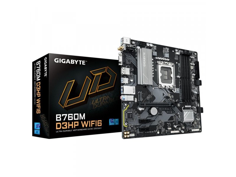 Материнская плата Gigabyte B760M D3HP WIFI6, Socket LGA 1700, Intel B760, mATX, RTL Материнская плата Gigabyte B760M D3HP WIFI6, Socket LGA 1700, Intel B760, mATX, RTL
