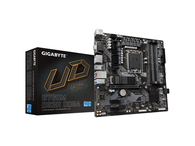 Материнская плата Gigabyte B760M DS3H DDR4, Socket LGA 1700, Intel B760, mATX, RTL Материнская плата Gigabyte B760M DS3H DDR4, Socket LGA 1700, Intel B760, mATX, RTL