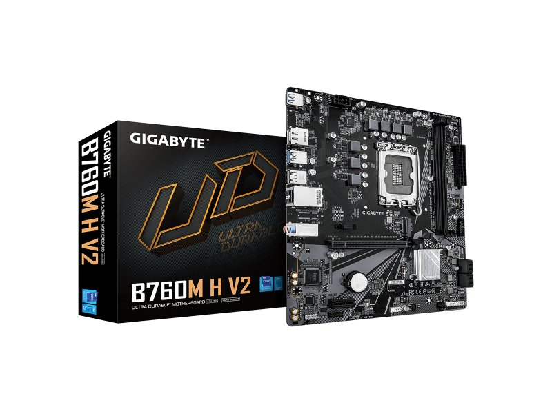 Материнская плата Gigabyte B760M H V2, Socket LGA 1700, Intel B760, mATX, RTL Материнская плата Gigabyte B760M H V2, Socket LGA 1700, Intel B760, mATX, RTL
