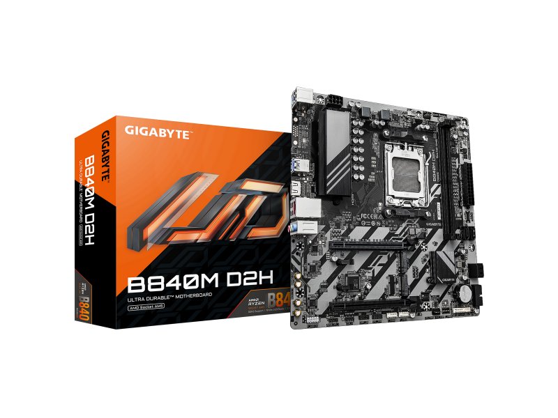 Материнская плата Gigabyte B840M D2H, Socket AM5, AMD B840, mATX, RTL Материнская плата Gigabyte B840M D2H, Socket AM5, AMD B840, mATX, RTL