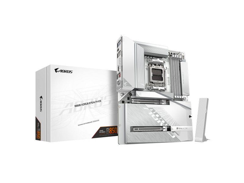 Материнская плата Gigabyte B850 Aorus Stealth Ice, Socket AM5, AMD B850, ATX, RTL Материнская плата Gigabyte B850 Aorus Stealth Ice, Socket AM5, AMD B850, ATX, RTL