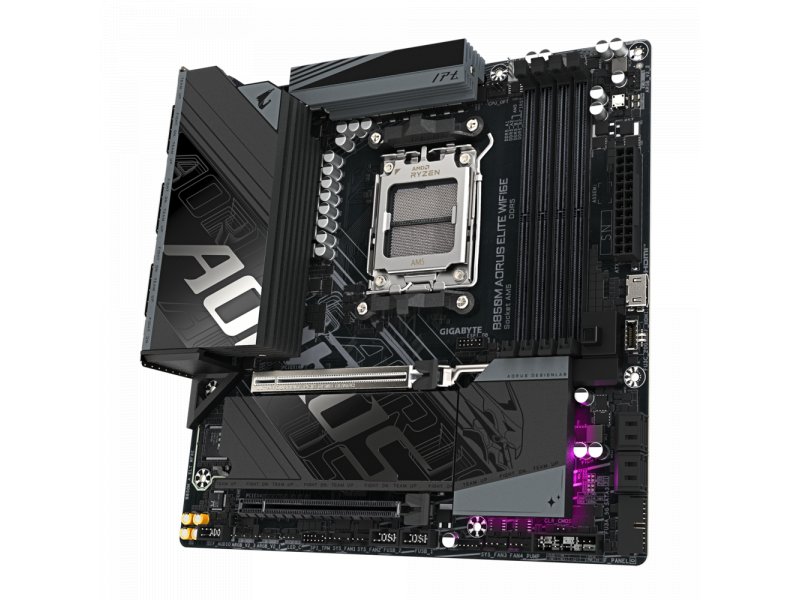 Материнская плата Gigabyte B850m Aorus Elite Wifi6e, Socket AM5, AMD B850, mATX, RTL Материнская плата Gigabyte B850m Aorus Elite Wifi6e, Socket AM5, AMD B850, mATX, RTL