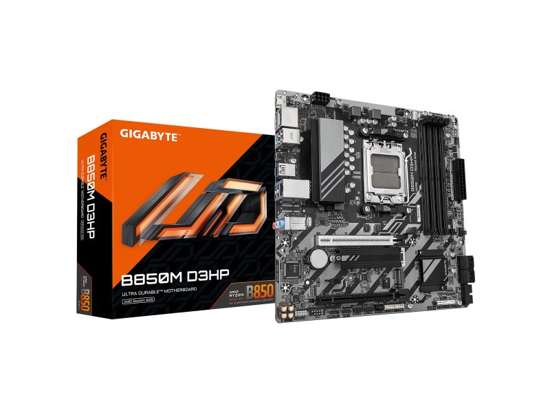 Материнская плата Gigabyte B850M D3HP, Socket AM5, AMD B850, mATX, RTL