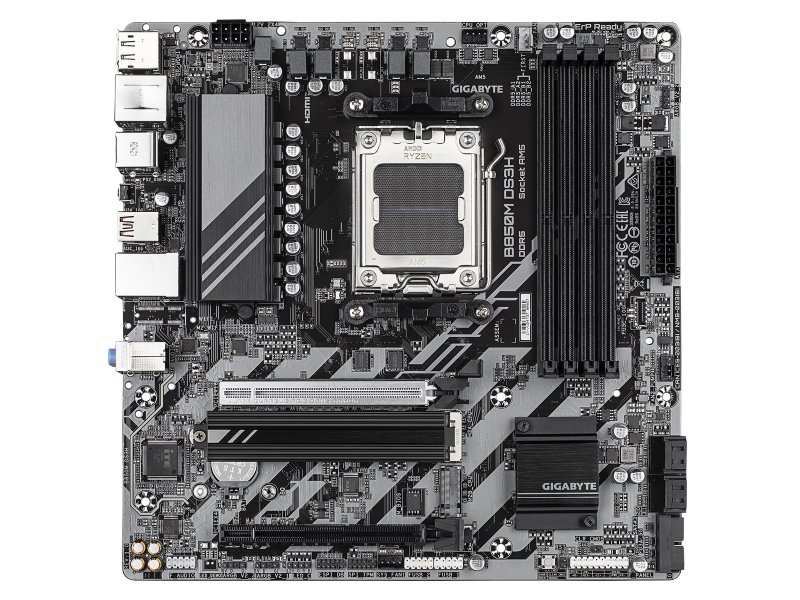 Материнская плата Gigabyte B850M DS3H, Socket AM5, AMD B850, mATX, RTL