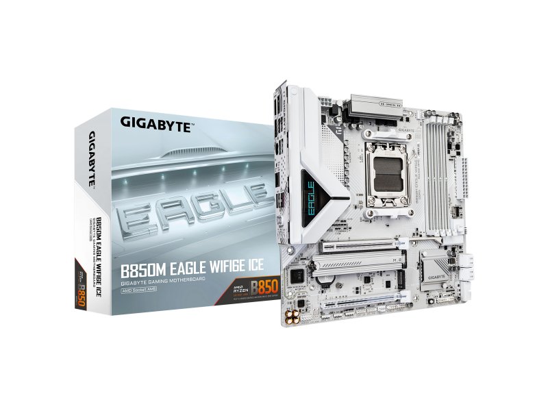 Материнская плата Gigabyte B850m Eagle Wifi6e Ice, Socket AM5, AMD B850, mATX, RTL Материнская плата Gigabyte B850m Eagle Wifi6e Ice, Socket AM5, AMD B850, mATX, RTL