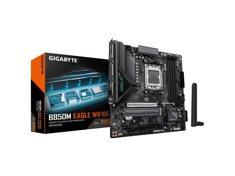 Материнская плата Gigabyte B850m Eagle Wifi6e, Socket AM5, AMD B850, mATX, RTL Материнская плата Gigabyte B850m Eagle Wifi6e, Socket AM5, AMD B850, mATX, RTL