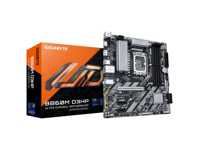Материнская плата Gigabyte B860M D3HP, Socket LGA 1851, Intel B860, mATX, RTL