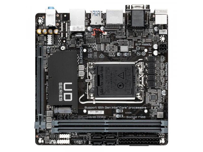 Материнская плата Gigabyte H610I DDR4, Socket LGA 1700, Intel H610, mATX, RTL