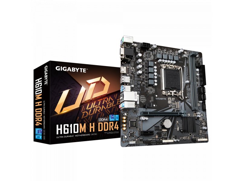 Материнская плата Gigabyte H610M H DDR4, Socket LGA 1700, Intel H610, mATX, RTL Материнская плата Gigabyte H610M H DDR4, Socket LGA 1700, Intel H610, mATX, RTL