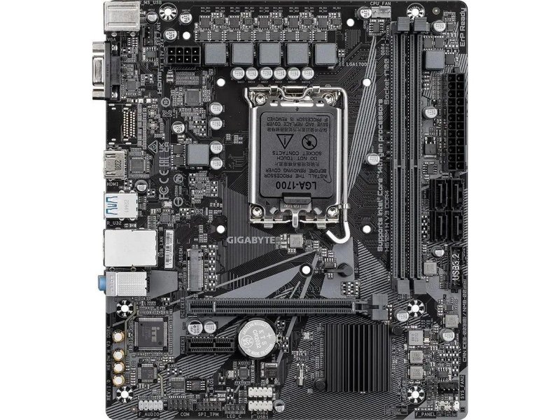 Материнская плата Gigabyte H610M H V3 DDR4, Socket LGA 1700, Intel H610, mATX, RTL