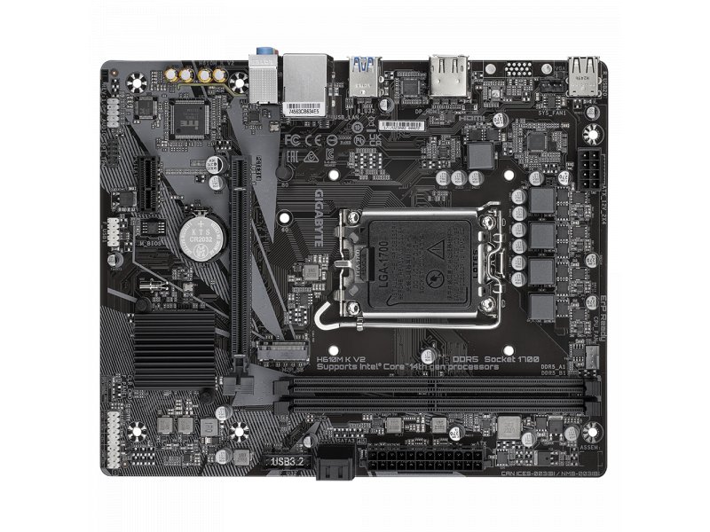 Материнская плата Gigabyte H610M K V2, Socket LGA 1700, Intel H610, mATX, RTL Материнская плата Gigabyte H610M K V2, Socket LGA 1700, Intel H610, mATX, RTL