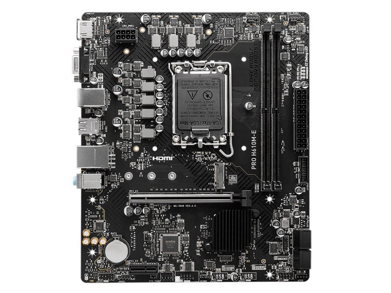 Материнская плата MSI Pro H610M-E, Socket LGA 1700, Intel H610, mATX, RTL