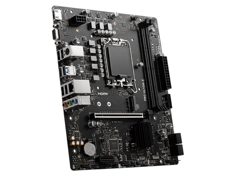 Материнская плата MSI Pro H610M-E, Socket LGA 1700, Intel H610, mATX, RTL Материнская плата MSI Pro H610M-E, Socket LGA 1700, Intel H610, mATX, RTL