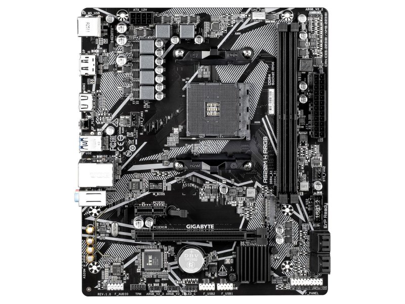 Материнская плата Gigabyte Ultra Durable A520M H ARGB, Socket AM4, AMD A520, mATX, RTL