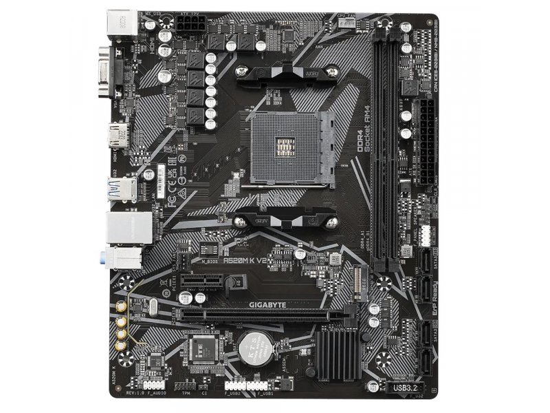 Материнская плата Gigabyte Ultra Durable A520M K V2, Socket AM4, AMD A520, mATX, RTL