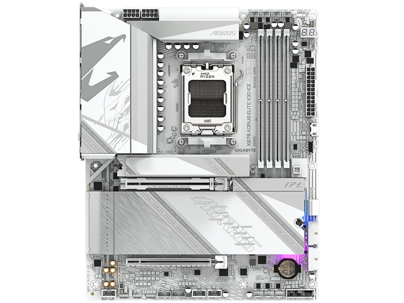 Материнская плата Gigabyte X870 Aorus Elite X Ice, Socket AM5, AMD X870, ATX, RTL