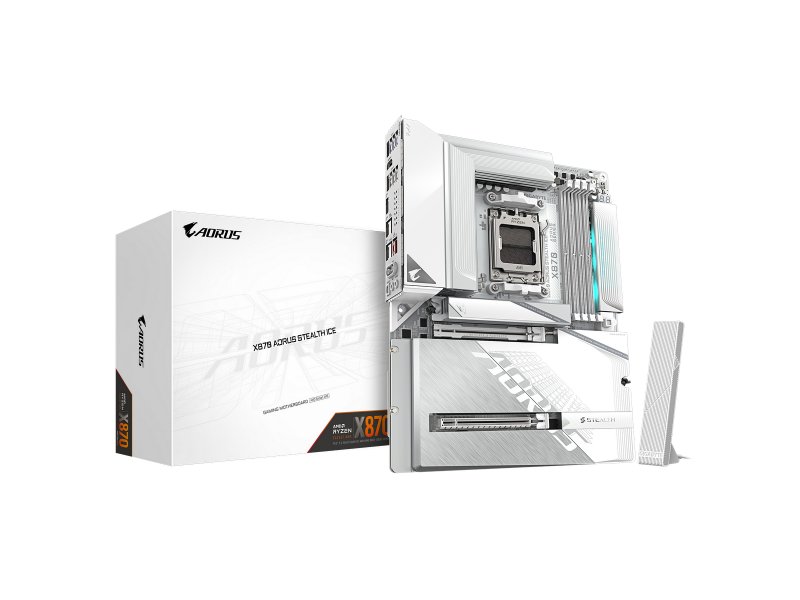 Материнская плата Gigabyte X870 Aorus Stealth Ice, Socket AM5, AMD X870, ATX, RTL Материнская плата Gigabyte X870 Aorus Stealth Ice, Socket AM5, AMD X870, ATX, RTL
