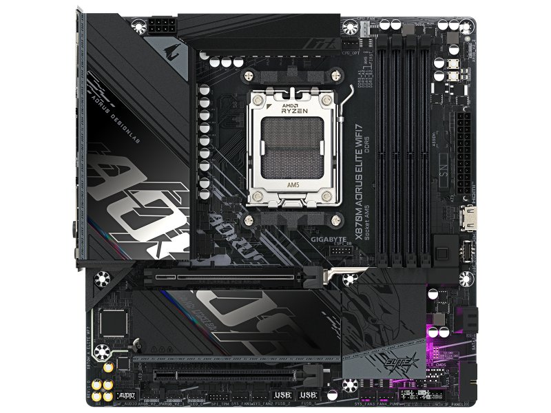 Материнская плата Gigabyte X870m Aorus Elite Wifi7, Socket AM5, AMD X870, mATX, RTL