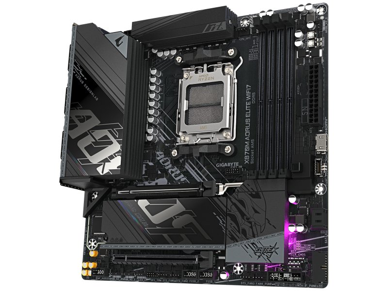 Материнская плата Gigabyte X870m Aorus Elite Wifi7, Socket AM5, AMD X870, mATX, RTL