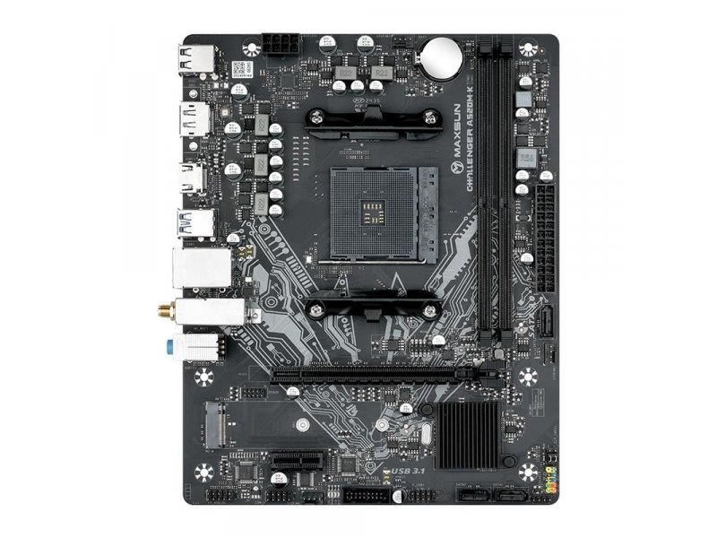 Материнская плата Maxsun MS-Challenger A520M-K WIFI, Socket AM4, AMD A520, mATX, RTL [6940709661178]