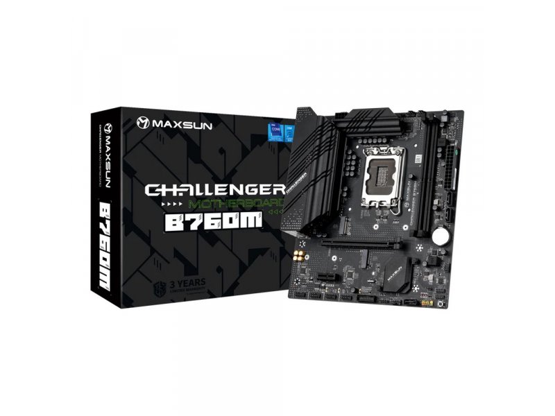 Материнская плата Maxsun MS-Challenger B760M, Socket LGA 1700, Intel B760, mATX, RTL [6940709699645]