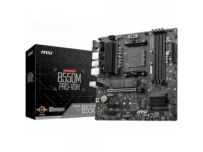 Материнская плата MSI B550M PRO-VDH, Socket AM4, AMD B550, mATX, RTL Материнская плата MSI B550M PRO-VDH, Socket AM4, AMD B550, mATX, RTL