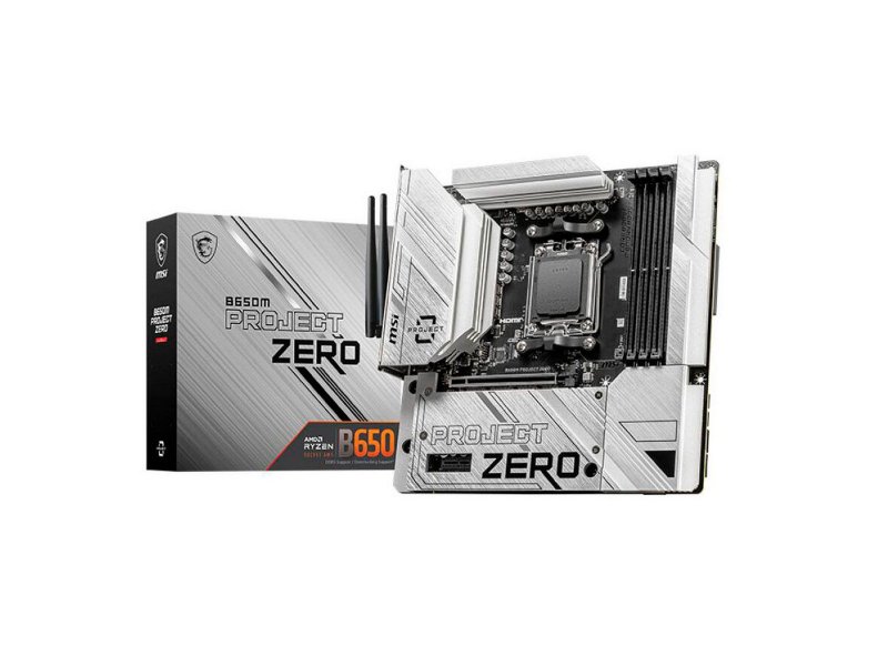 Материнская плата MSI B650M Project Zero B650, Socket AM5, AMD B650, mATX, RTL Материнская плата MSI B650M Project Zero B650, Socket AM5, AMD B650, mATX, RTL