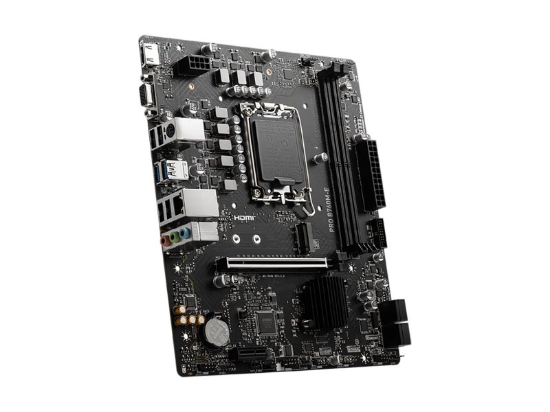 Материнская плата MSI B760M-E DDR4, Socket LGA 1700, Intel B760, mATX, RTL Материнская плата MSI B760M-E DDR4, Socket LGA 1700, Intel B760, mATX, RTL
