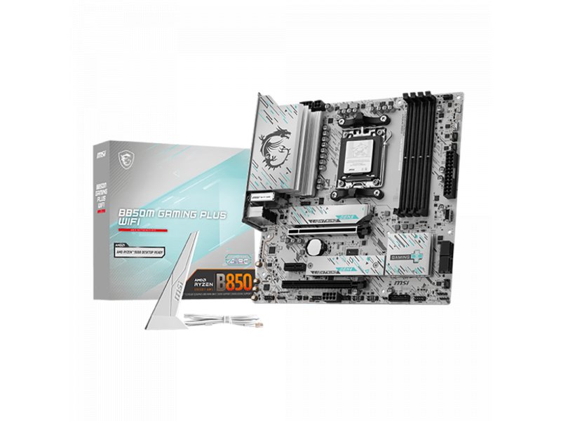 Материнская плата MSI B850M Gaming Plus Wifi, Socket AM5, AMD B850, mATX, RTL Материнская плата MSI B850M Gaming Plus Wifi, Socket AM5, AMD B850, mATX, RTL