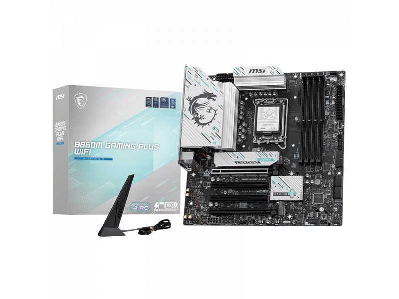 Материнская плата MSI B860m Gaming Plus Wifi, Socket LGA 1851, Intel B860, mATX, RTL Материнская плата MSI B860m Gaming Plus Wifi, Socket LGA 1851, Intel B860, mATX, RTL