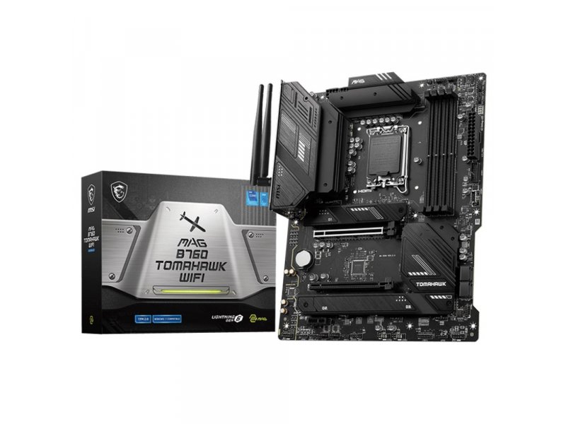 Материнская плата MSI MAG B760 Tomahawk Wifi, Socket LGA 1700, Intel B760, ATX, RTL Материнская плата MSI MAG B760 Tomahawk Wifi, Socket LGA 1700, Intel B760, ATX, RTL