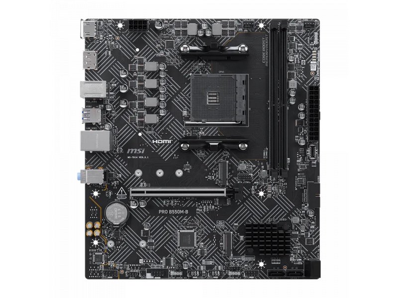 Материнская плата MSI Pro B550M-B, Socket AM4, AMD B550, mATX, RTL