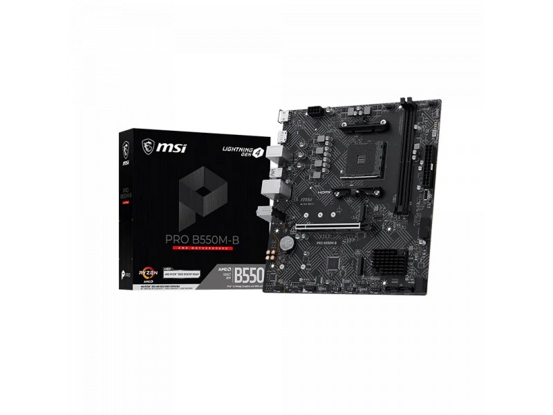 Материнская плата MSI Pro B550M-B, Socket AM4, AMD B550, mATX, RTL