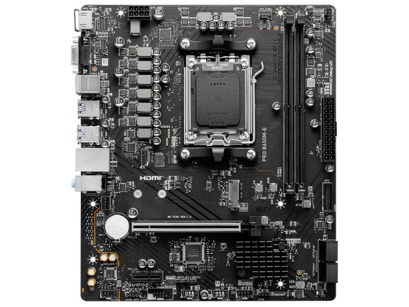 Материнская плата MSI Pro B650M-E, Socket AM5, AMD B650, mATX, RTL