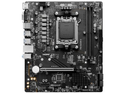 Материнская плата MSI Pro B650M-E, Socket AM5, AMD B650, mATX, RTL Материнская плата MSI Pro B650M-E, Socket AM5, AMD B650, mATX, RTL