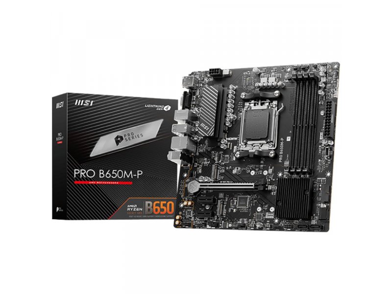 Материнская плата MSI Pro B650M-P, Socket AM5, AMD B650, mATX, RTL Материнская плата MSI Pro B650M-P, Socket AM5, AMD B650, mATX, RTL