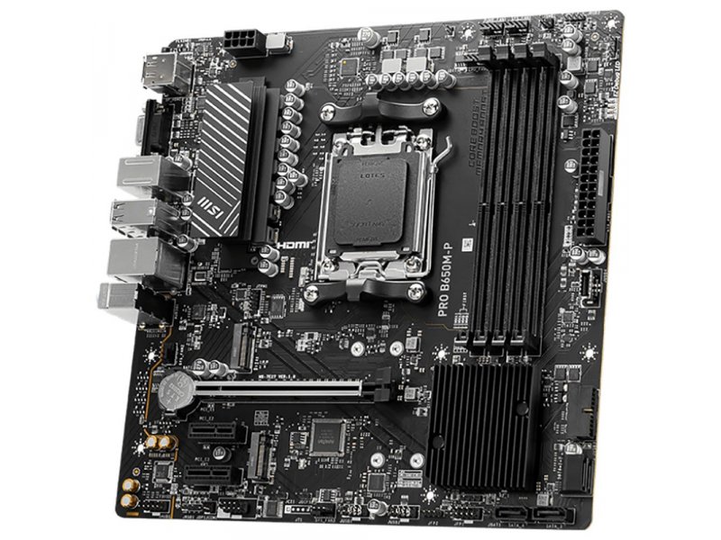 Материнская плата MSI Pro B650M-P, Socket AM5, AMD B650, mATX, RTL Материнская плата MSI Pro B650M-P, Socket AM5, AMD B650, mATX, RTL