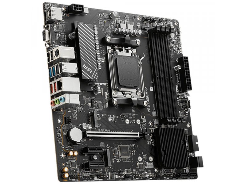 Материнская плата MSI Pro B650M-P, Socket AM5, AMD B650, mATX, RTL Материнская плата MSI Pro B650M-P, Socket AM5, AMD B650, mATX, RTL