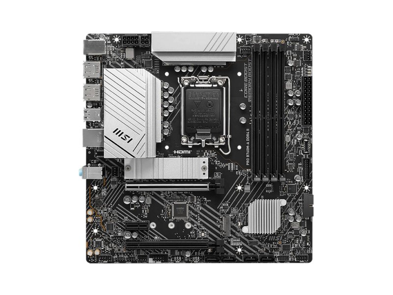 Материнская плата MSI PRO B760M-A DDR4 II, Socket LGA 1700, Intel B760, mATX, RTL