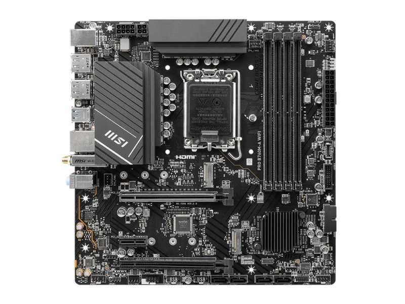 Материнская плата MSI PRO B760M-A WIFI, Socket LGA 1700, Intel B760, mATX, RTL