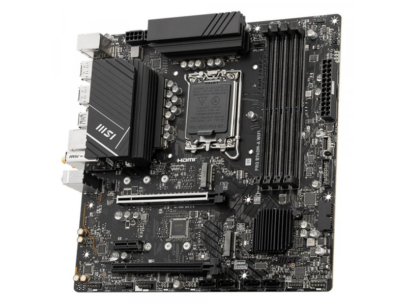 Материнская плата MSI PRO B760M-A WIFI, Socket LGA 1700, Intel B760, mATX, RTL Материнская плата MSI PRO B760M-A WIFI, Socket LGA 1700, Intel B760, mATX, RTL